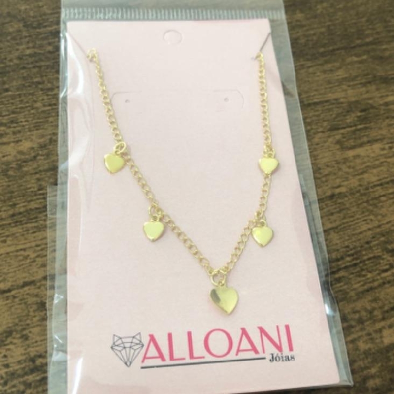 Tornozeleira com Pingentes Corações