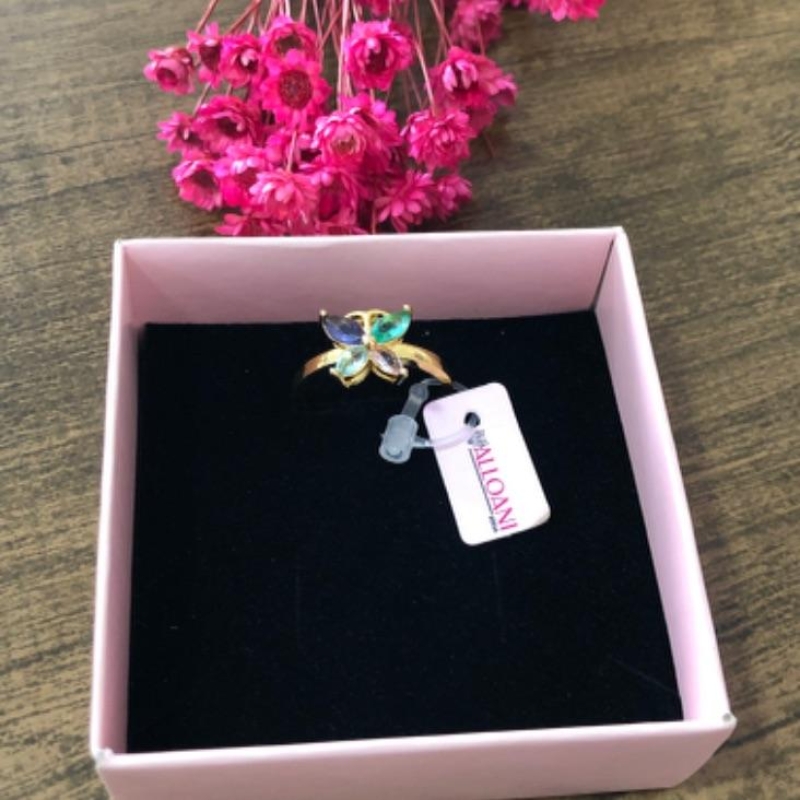 Anel Borboleta Colorida