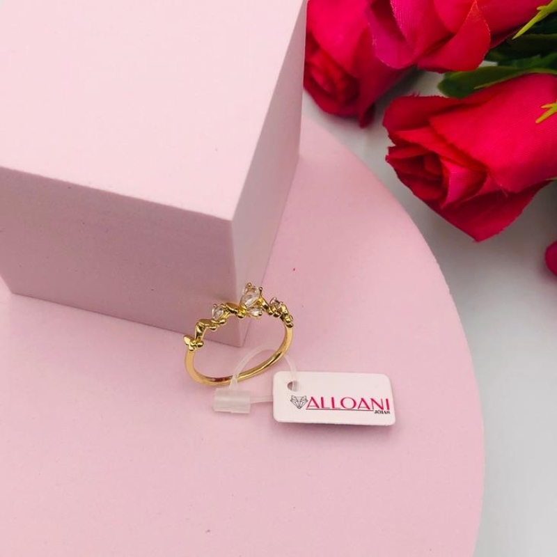 Anel Borboletas com Pedras