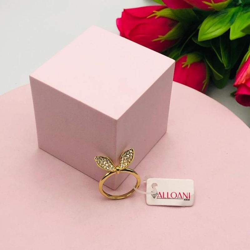 Anel com Orelhas Cravejada N17