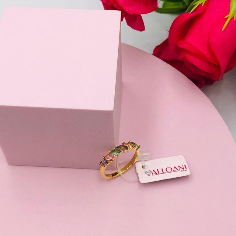 Anel com Pedras Coloridas