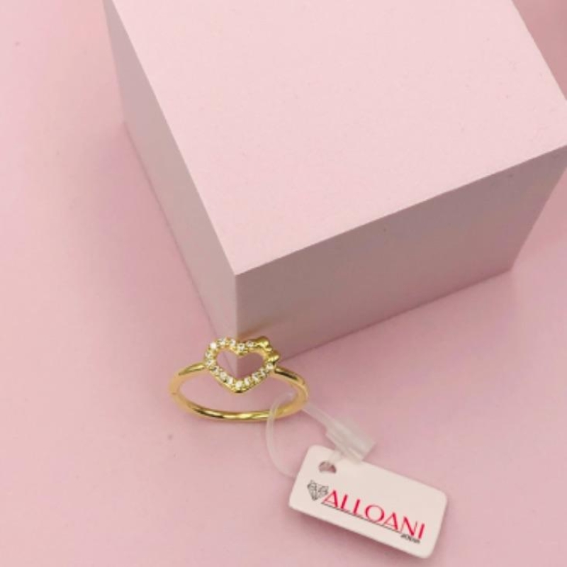 Anel Coração Cravejada Zirconia N 19