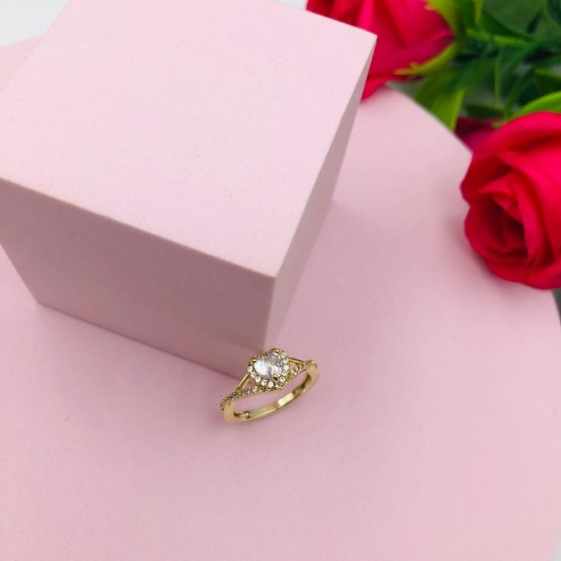 Anel Coração Cravejado N 14