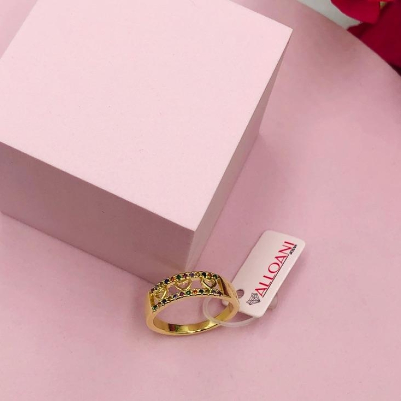 Anel Corações Colorido N 21