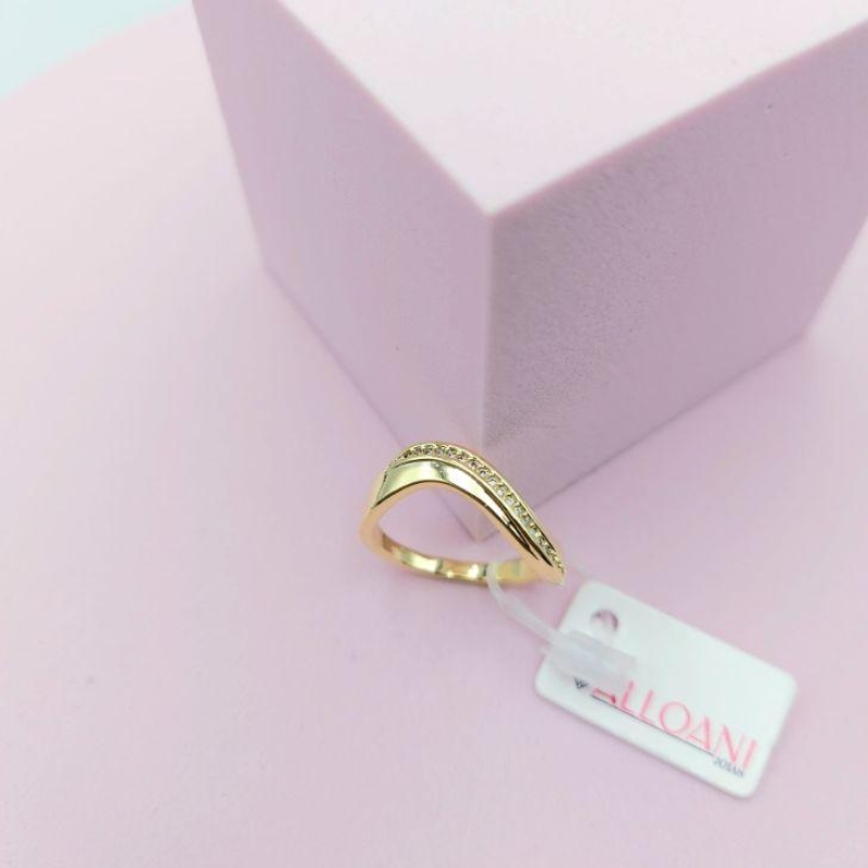 Anel Curvado Cravejado N°15