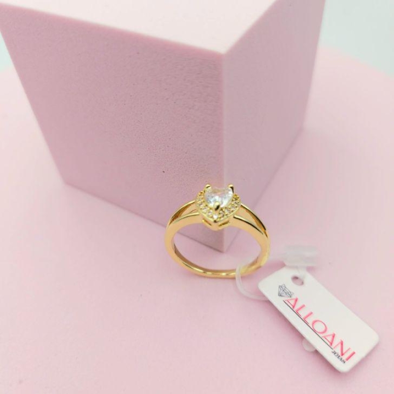 Anel de Coração Cravejado com Zirconia Cristal N°18
