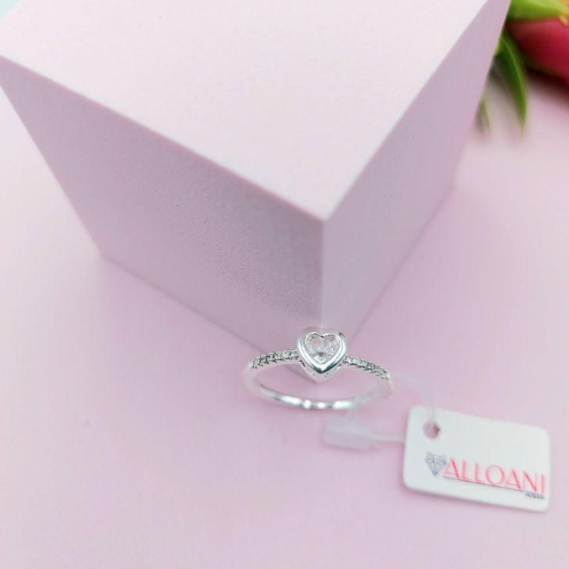 Anel de Coração Cravejado com Zirconia no Meio N°20