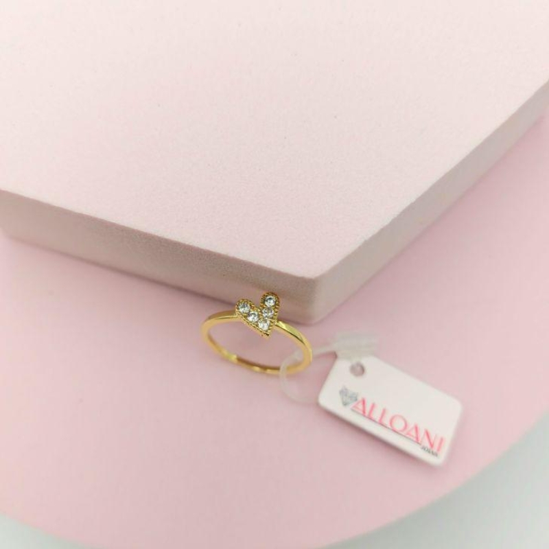 Anel de Coração Cravejado N°15