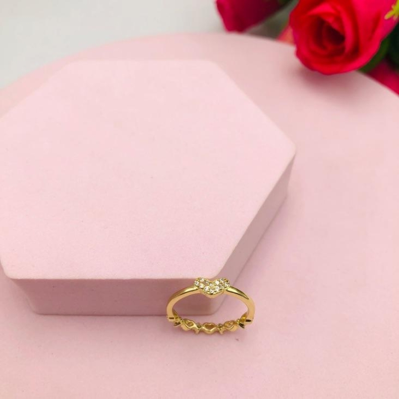 Anel de Coração dois lados Cravejados N°17