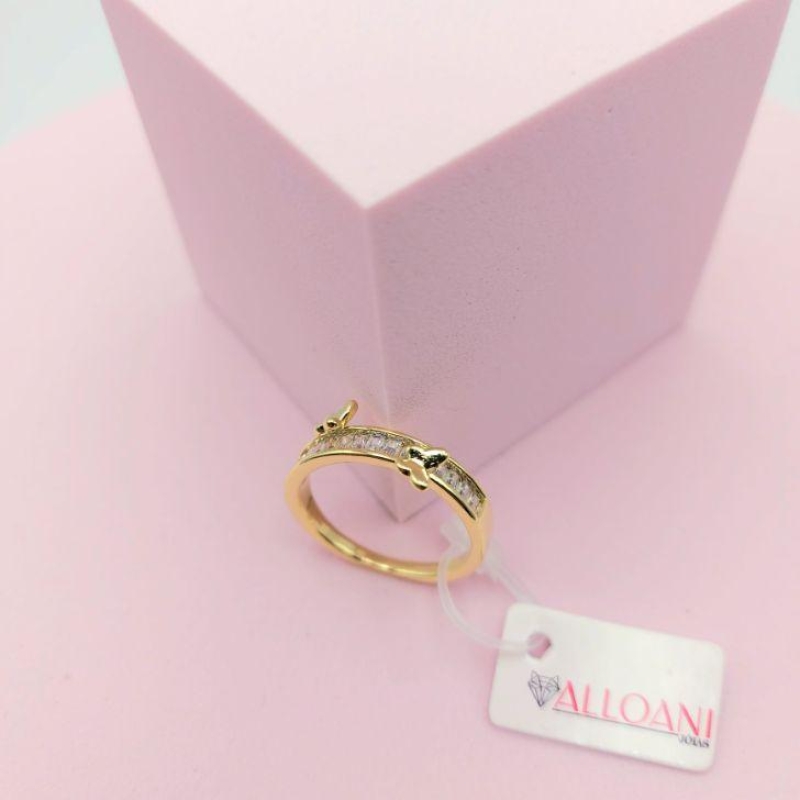 Anel de Zirconia com Borboletas N°22