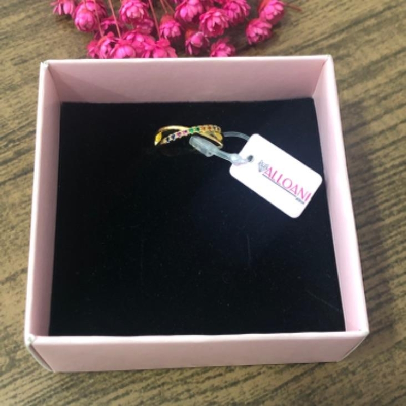 Anel Intercalado Cravejada Colorida N 9