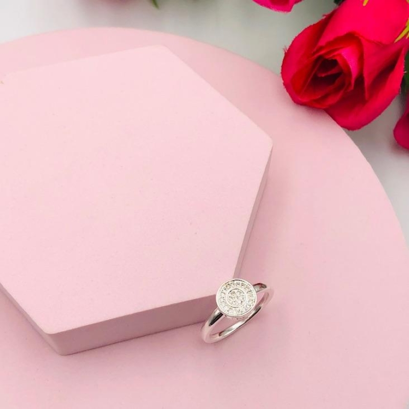 Anel Medalha Redonda Cravejado N22