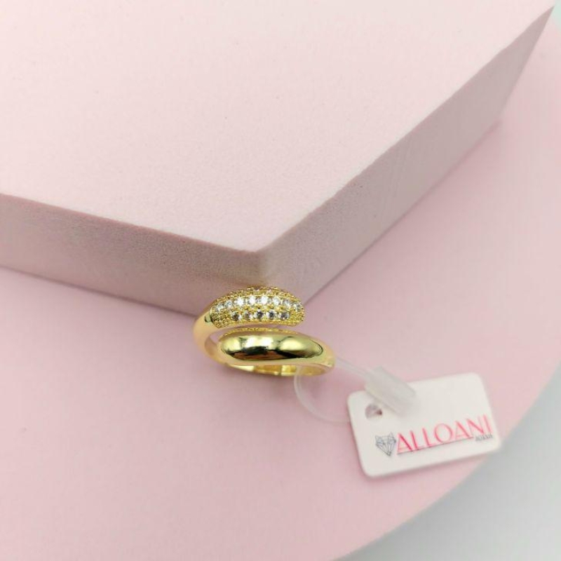 Anel Regulável com uma Ponta Cravejada N°18