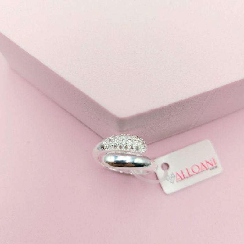 Anel Regulável com uma Ponta Cravejada N°18