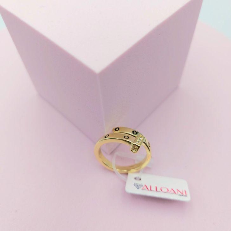 Anel  Regulável Cravejado na Ponta N°17