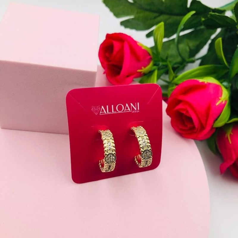 Brinco Argola Cravejado