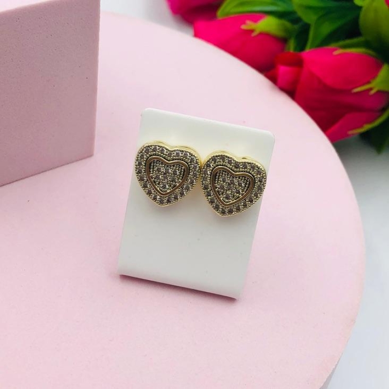Brinco Coração Cravejado