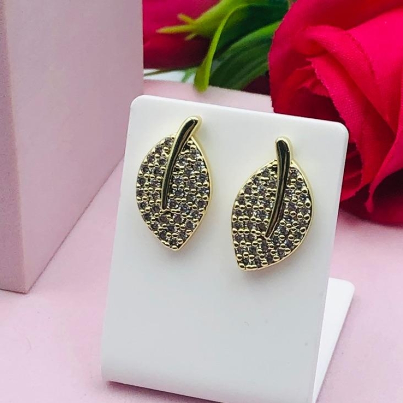 Brinco Folhagem Cravejado