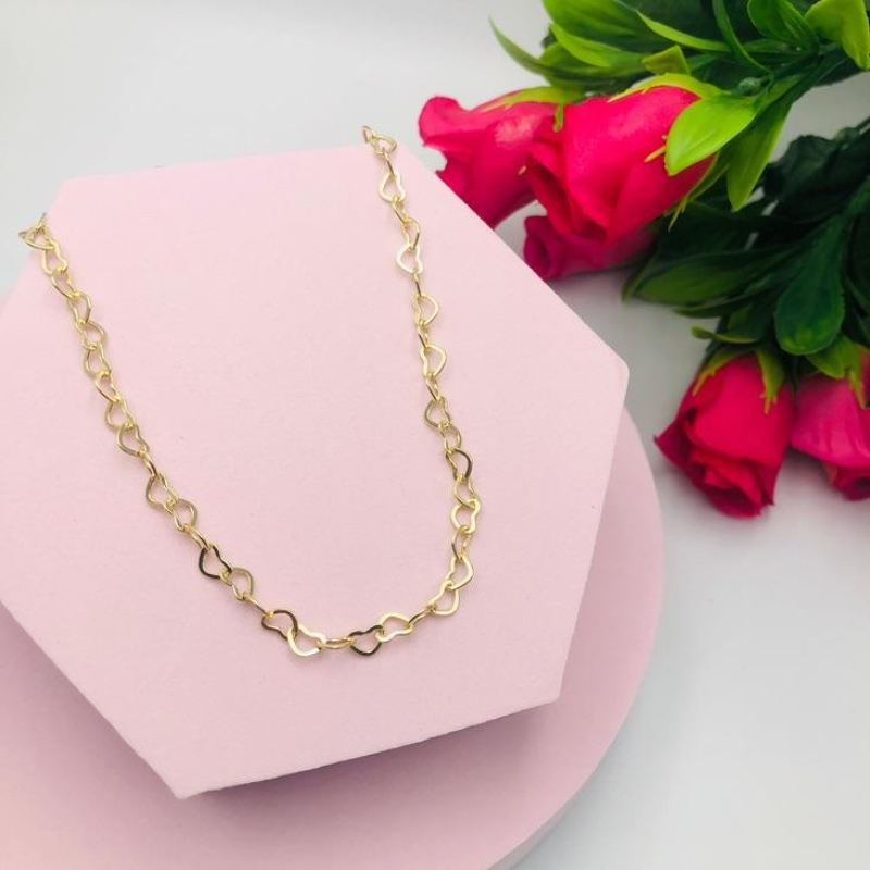 Colar Chocker Elo de Coração Grosso