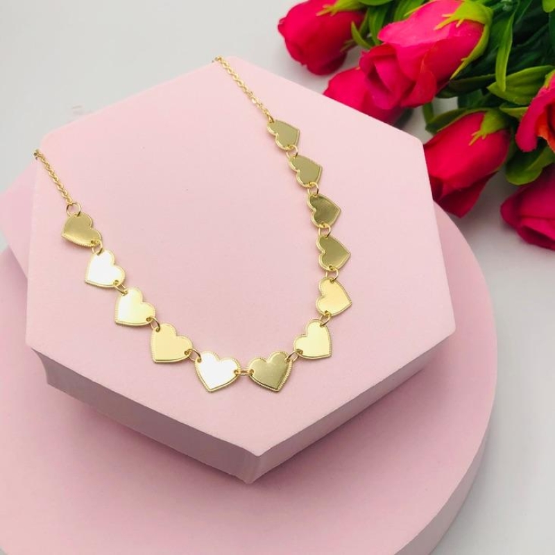 Colar Corações Liso
