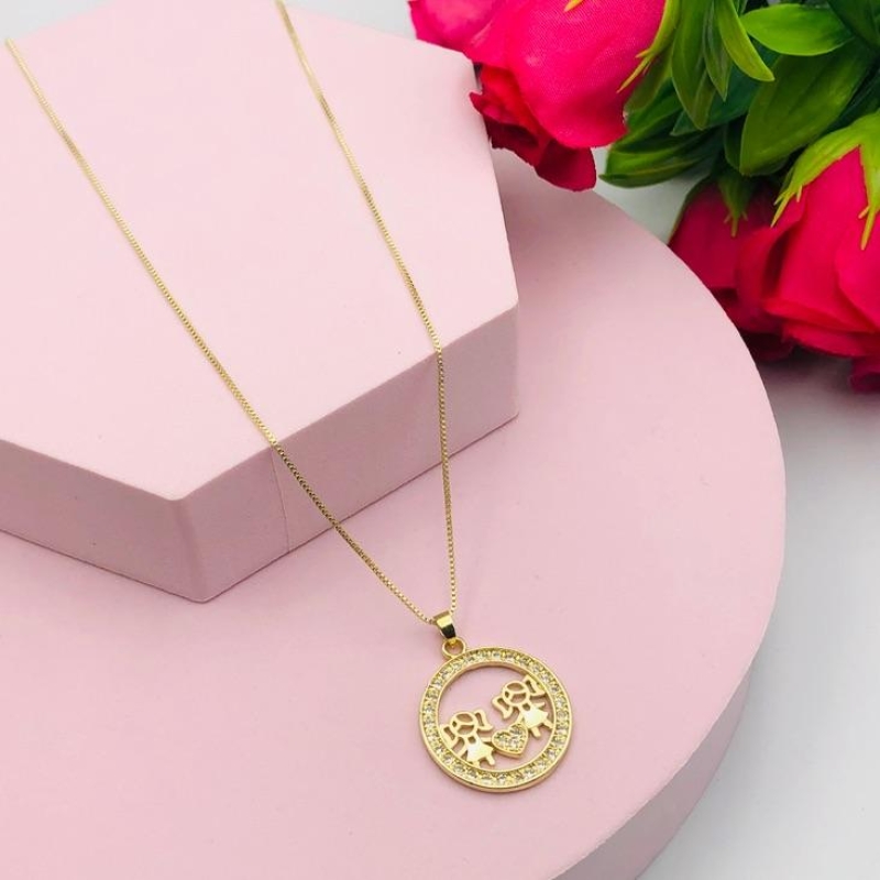 Colar Mandala Cravejado de Dois Meninas