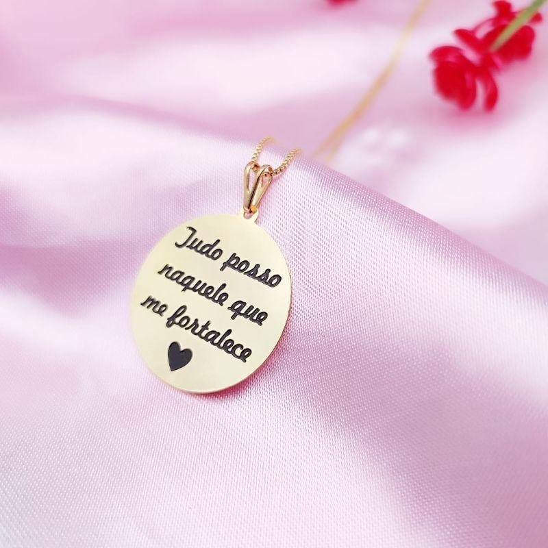 Colar Mandala Tudo Posso Naquele que me Fortalece