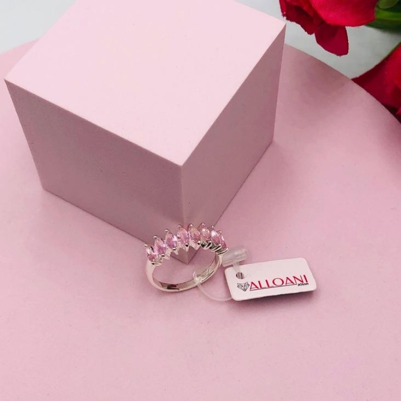 Anel com Pedras Rosa