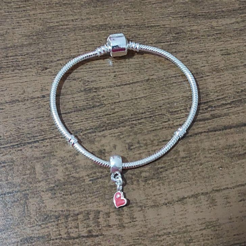 Berloque Coração Vemelho com Zirconia