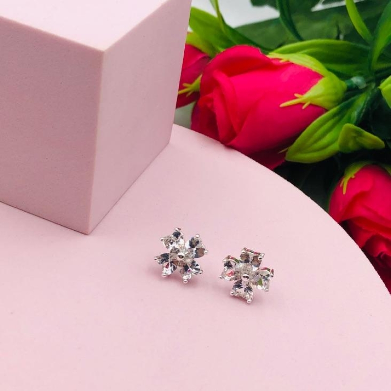 Brinco Flor com Zirconias