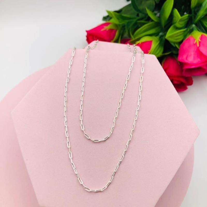 Colar Duplo Corrente Cartier