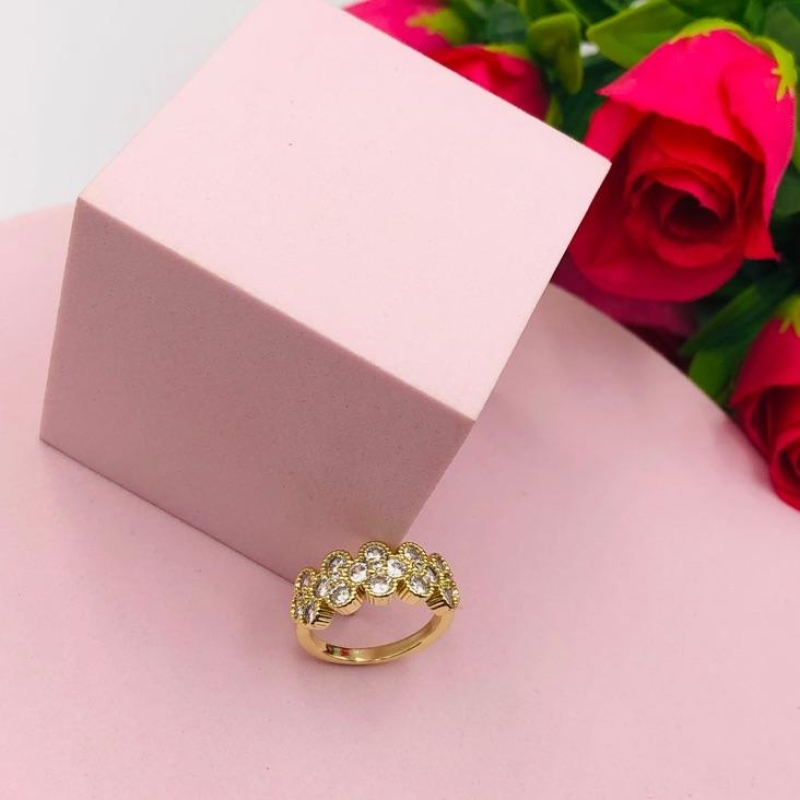 Anel Flores com Zirconias N 16