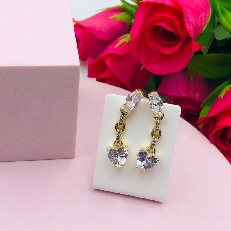 Brinco Ear Cuff Pedras Brancas