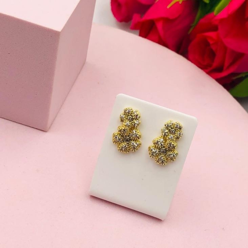 Brinco Flor Cravejado