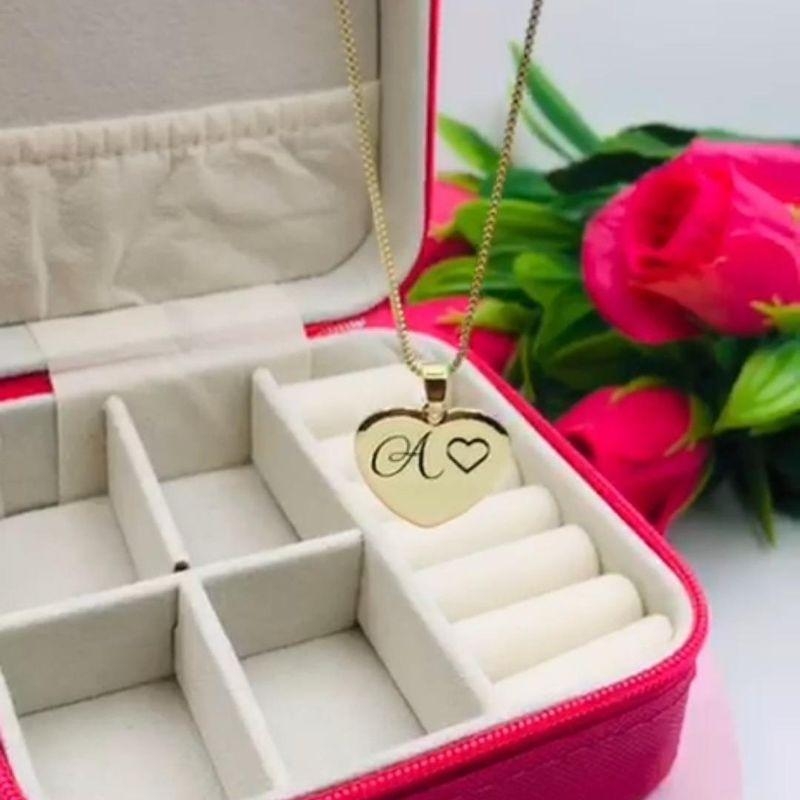 Colar Coração Letra Personalizada