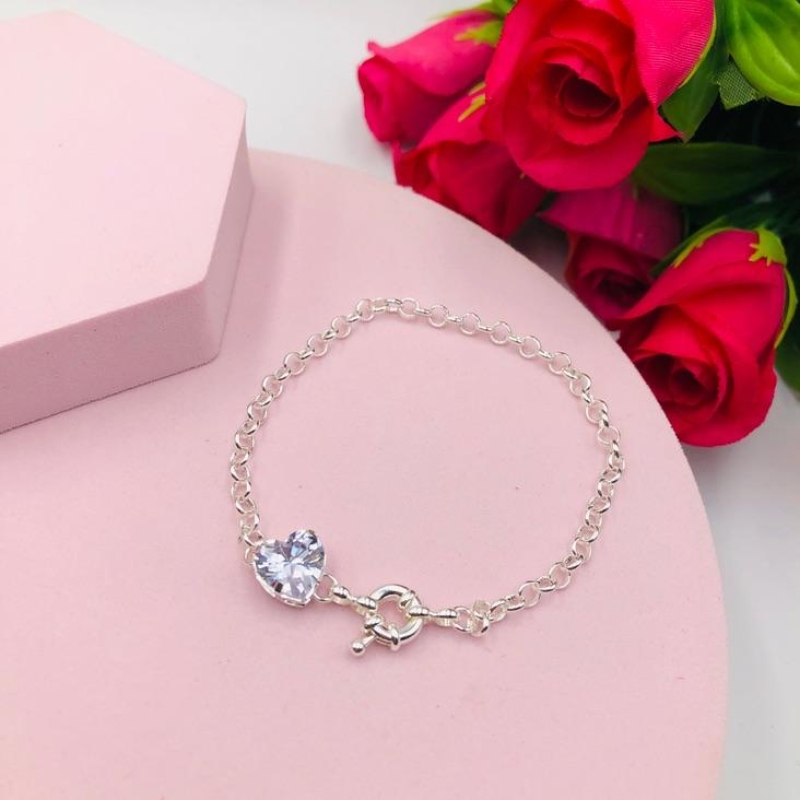 Pulseira Elo Português com Coração