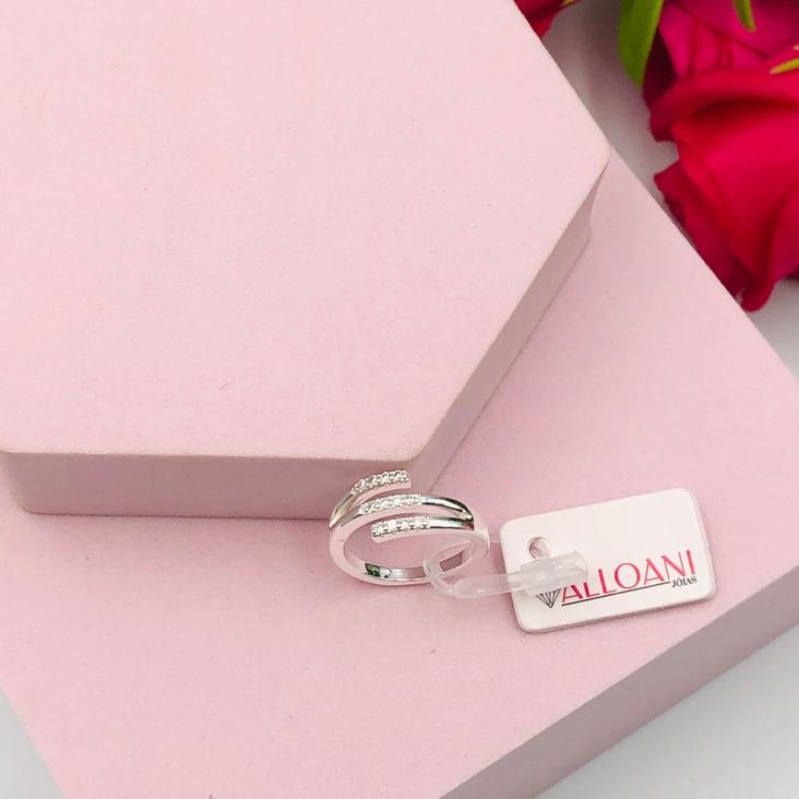 Anel 3 Linhas Cravejadas N10