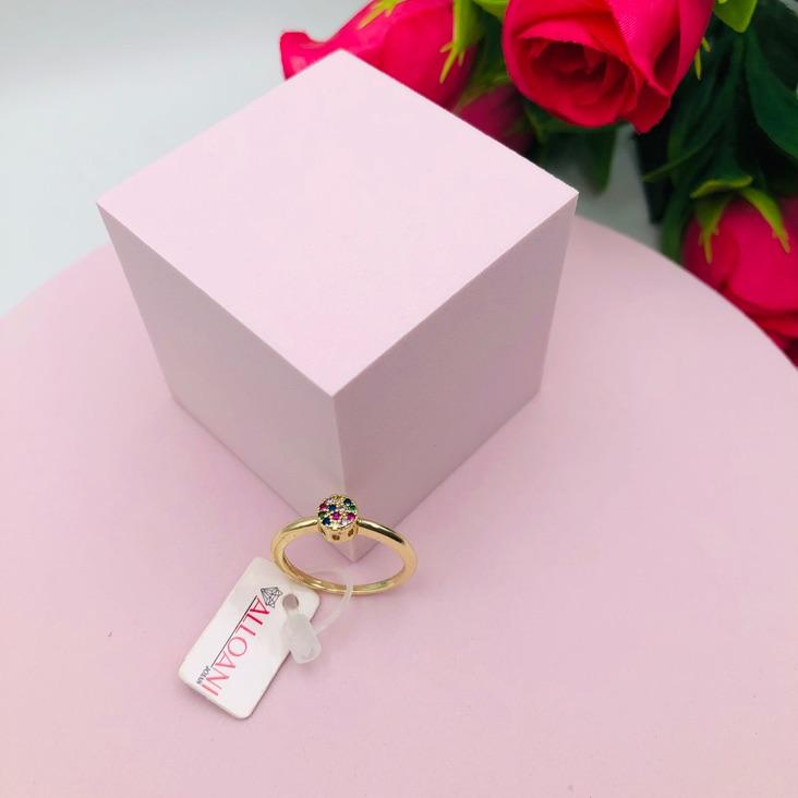 Anel Chuverinho com Zircônias Coloridas