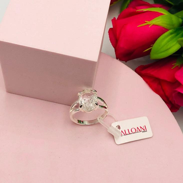 Anel Círculo com Pedra Branca