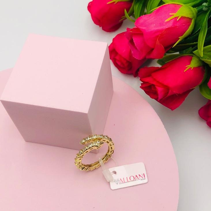 Anel Cobra Cravejado