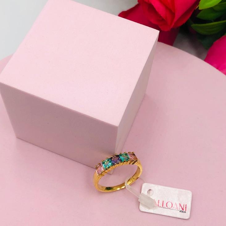 Anel com Pedras Colorida