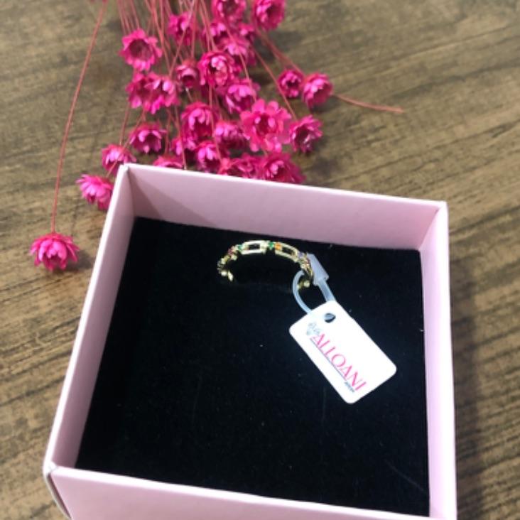 Anel com Pedras Cravejadas Colorida