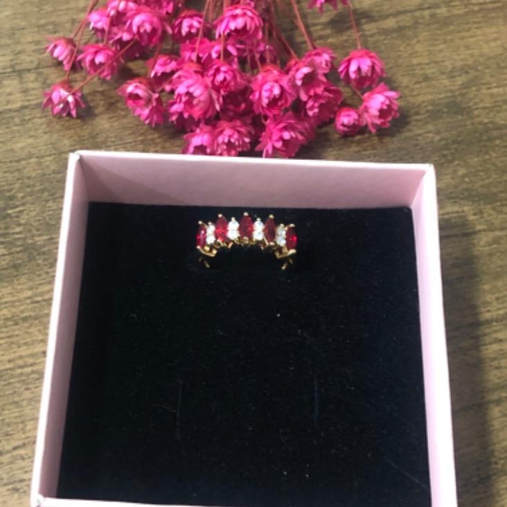 Anel com Pedras Vermelhas N 17