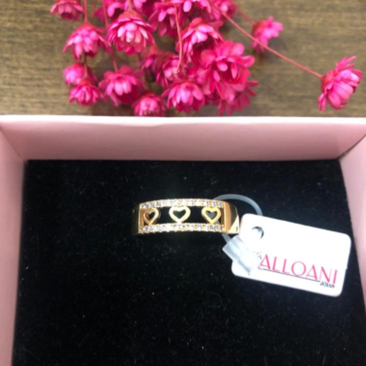 Anel com tira e corações