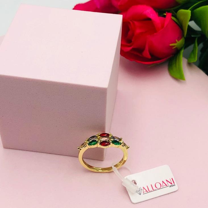 Anel Com Zirconia Colorido N 22