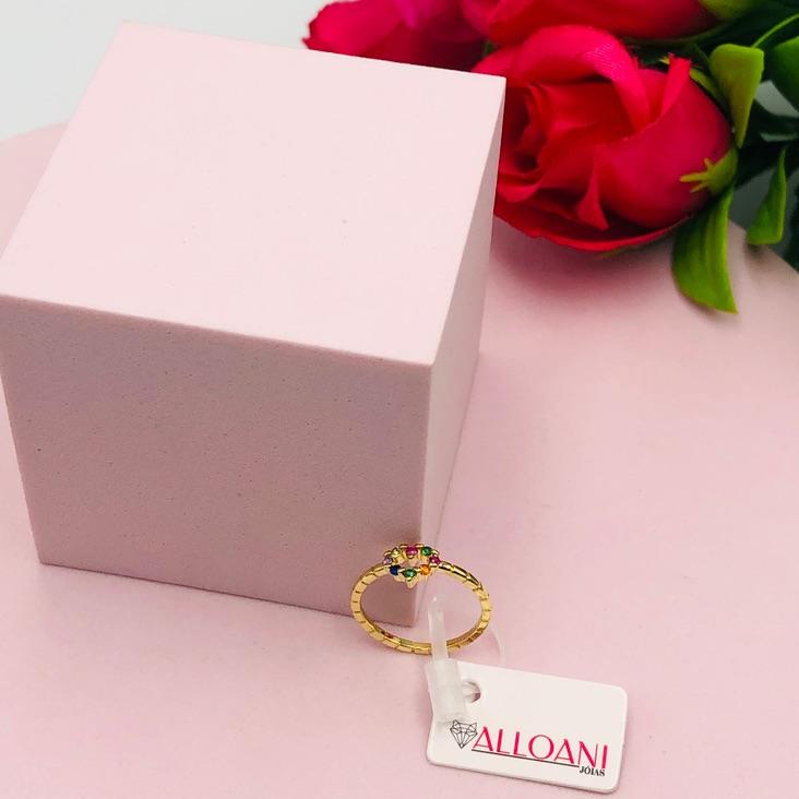 Anel Coração Colorido N 10