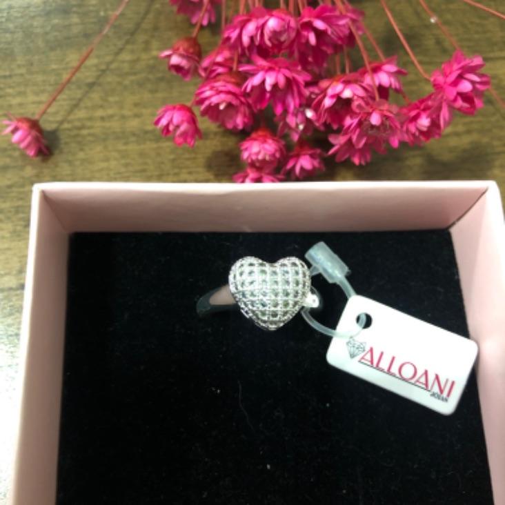 Anel coração cravejado