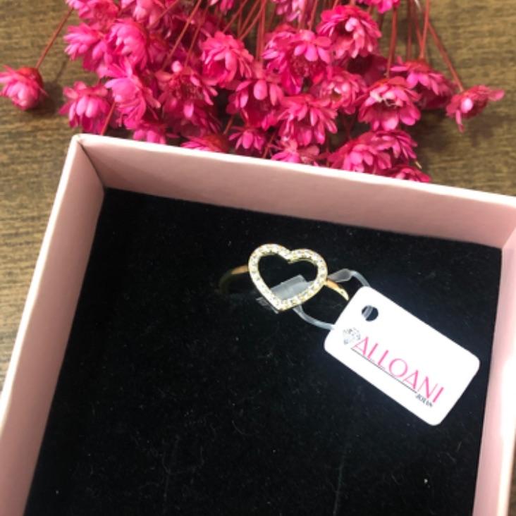 Anel Coração Cravejado