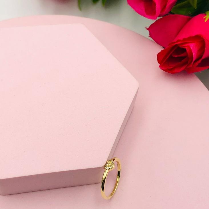 Anel Coração Cravejado N 14