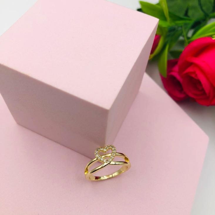 Anel Coração Cravejado N 16