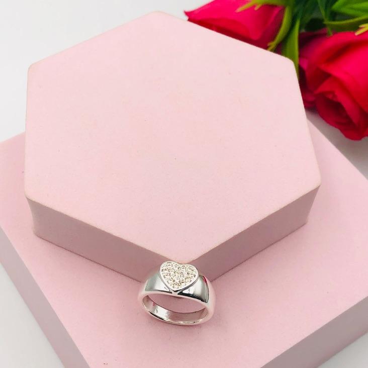 Anel Coração Cravejado N 17